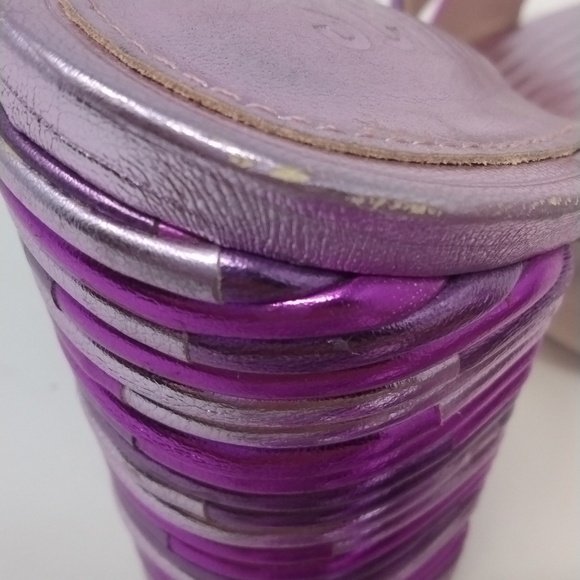 Emma dale metallic pink and purple open toe heels size 6.5 b by Schutz - Picture 8 of 9
